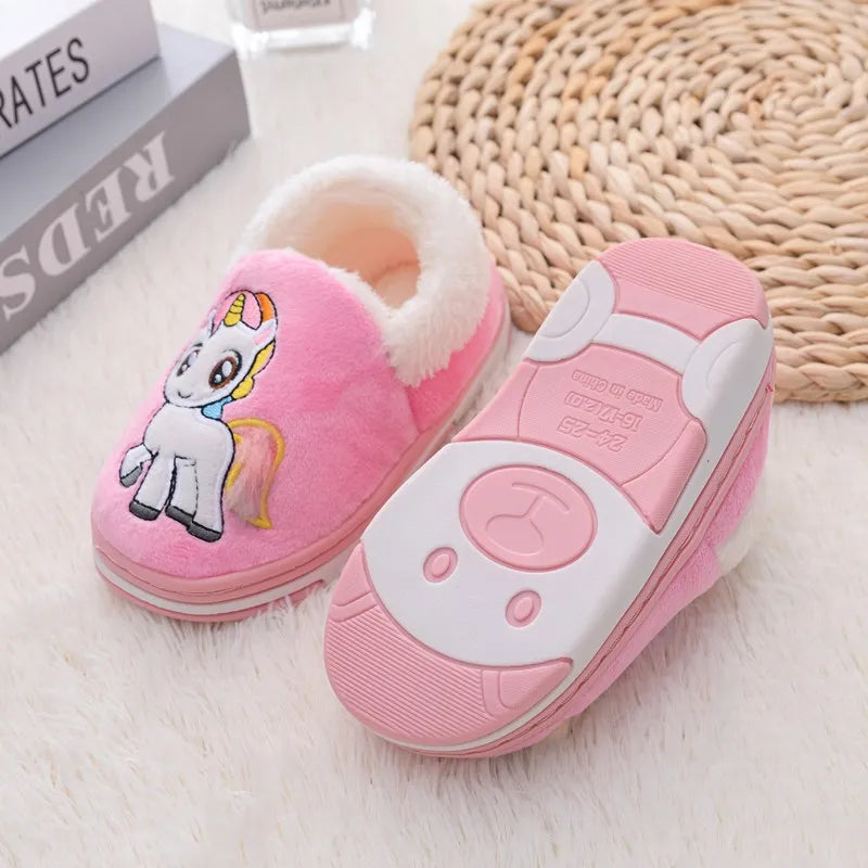 Chinelo Pantufa Infantil de Algodão Unicórnio