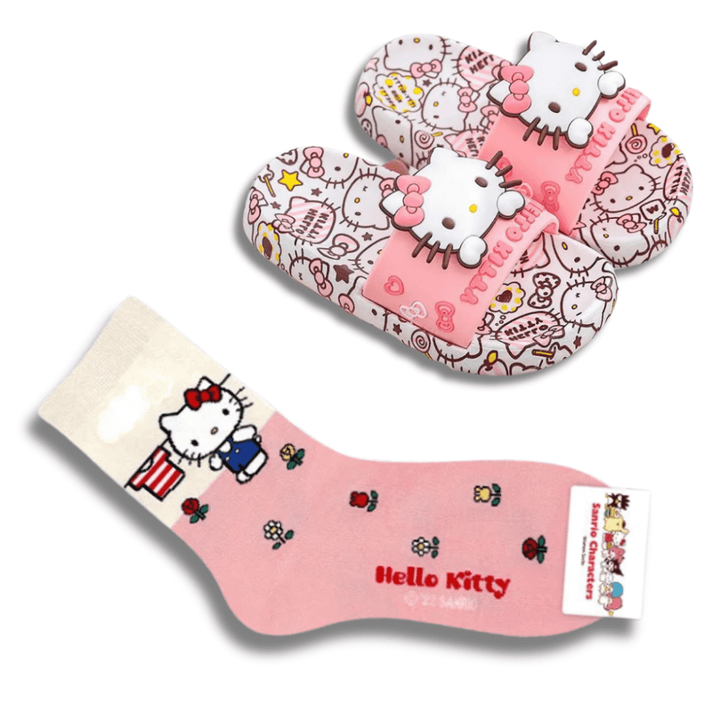 Chinelo Hello Kitty - So Soft + Brinde Par de Meias Hello Kitty