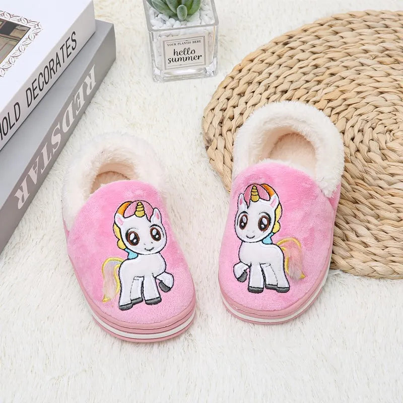 Chinelo Pantufa Infantil de Algodão Unicórnio