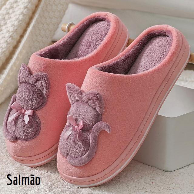 Pantufa Gata Gracie - Solado Antiderrapante