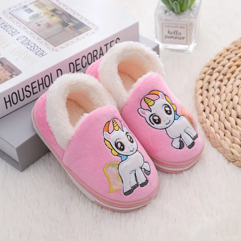 Chinelo Pantufa Infantil de Algodão Unicórnio