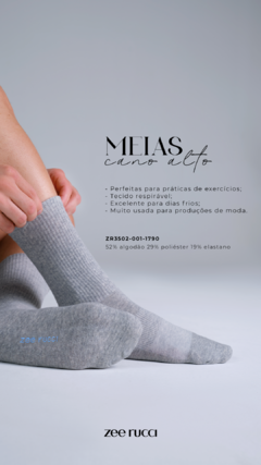 KIT 3 MEIAS CANO ALTO - MESCLA