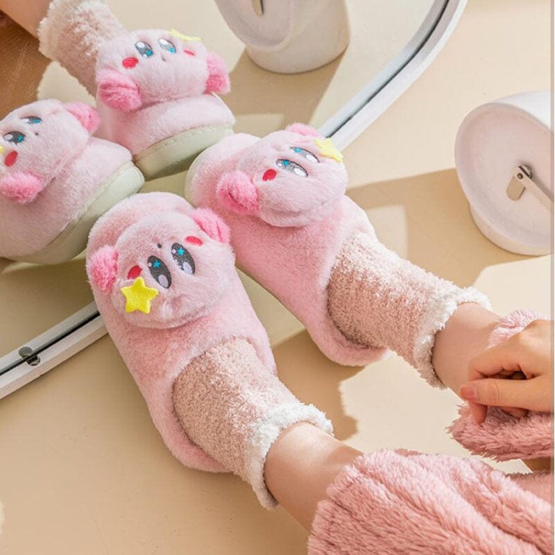 Pantufas de Pelúcia Kawaii Pink