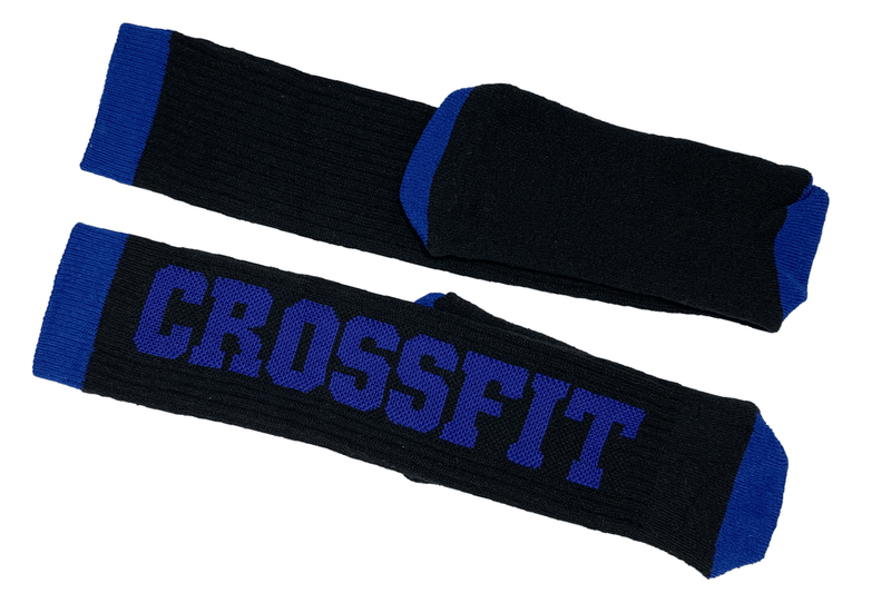 Meião para Crossfit 3/4 Preto com Borda Azul