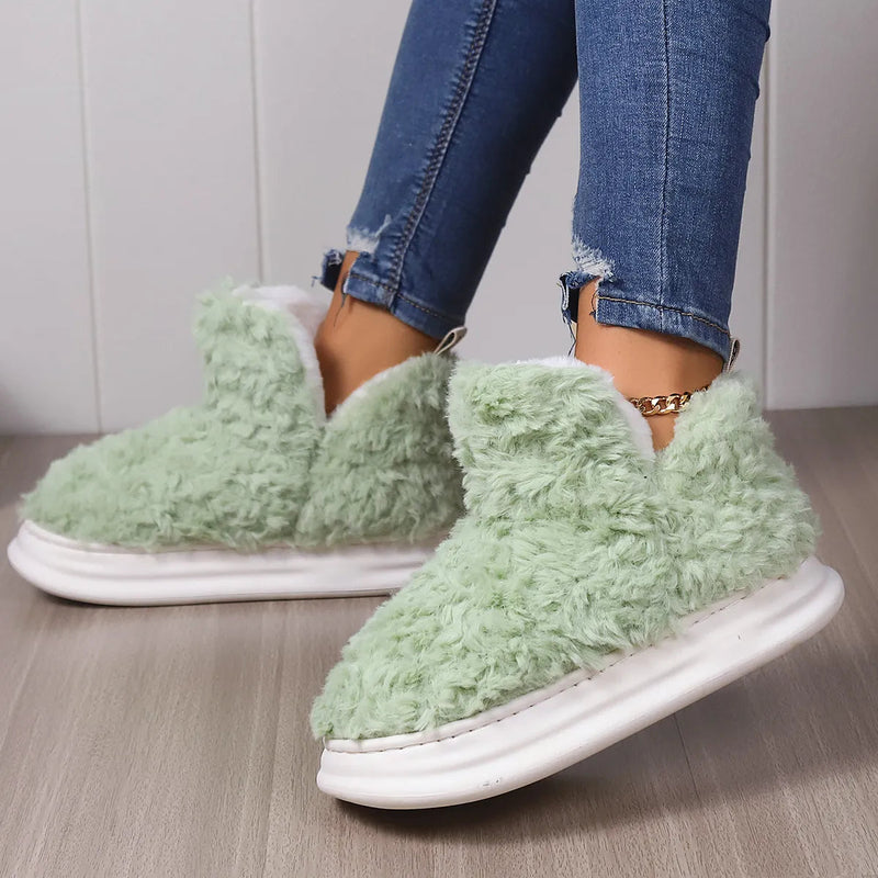 Chinelo Pantufa Feminino com Plataforma Sola Grossa Inverno