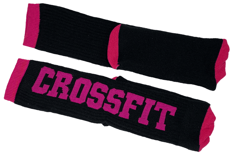 Meião para Crossfit 3/4 Preto com Borda Rosa