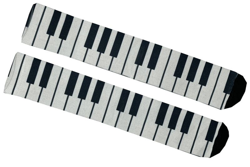 Meia Cano Alto Estampada Piano