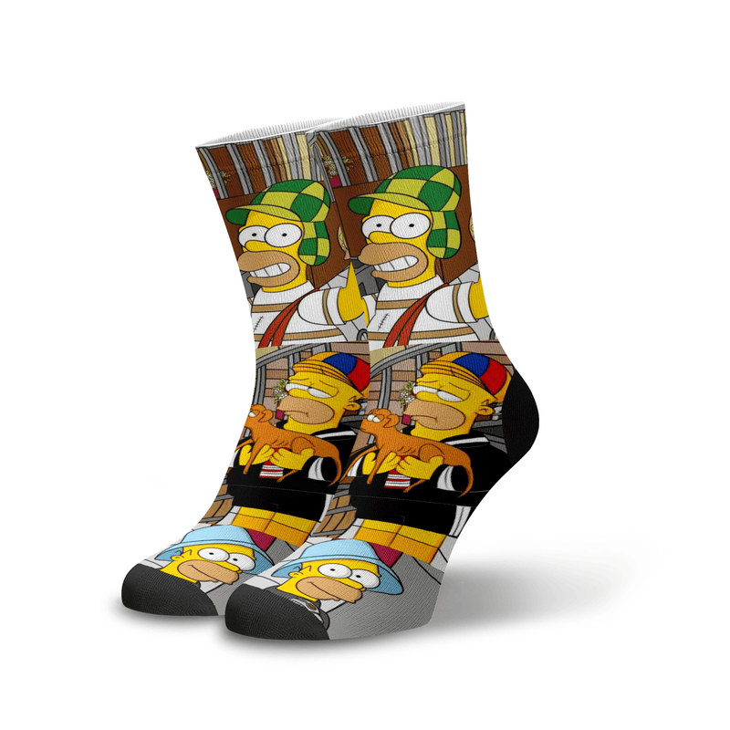 Meia Cano Alto Estampada Homer Chaves