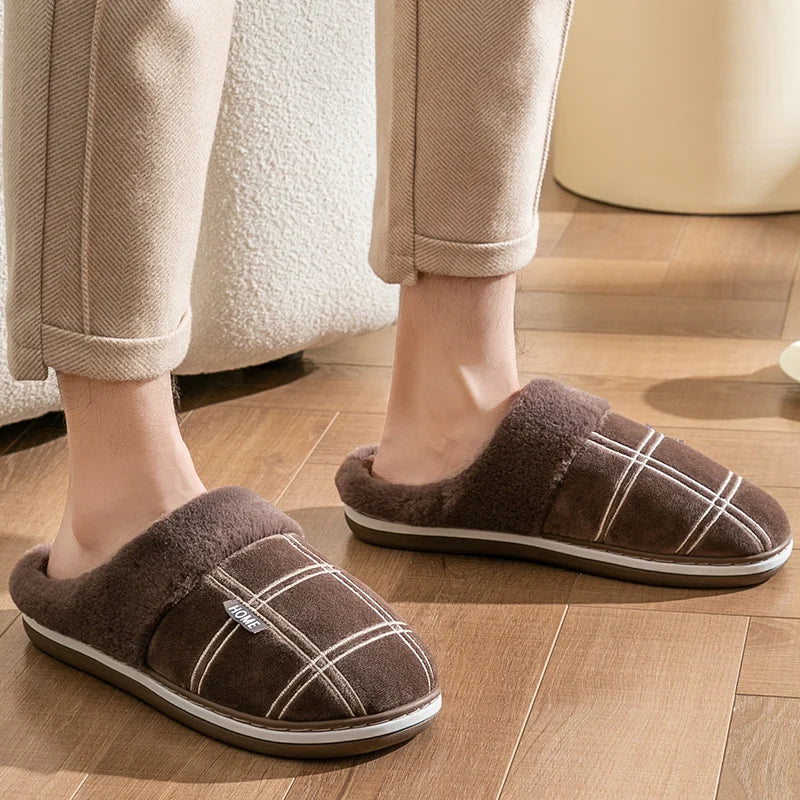 Chinelo Pantufa Casual Masculino Xadrez Confortável