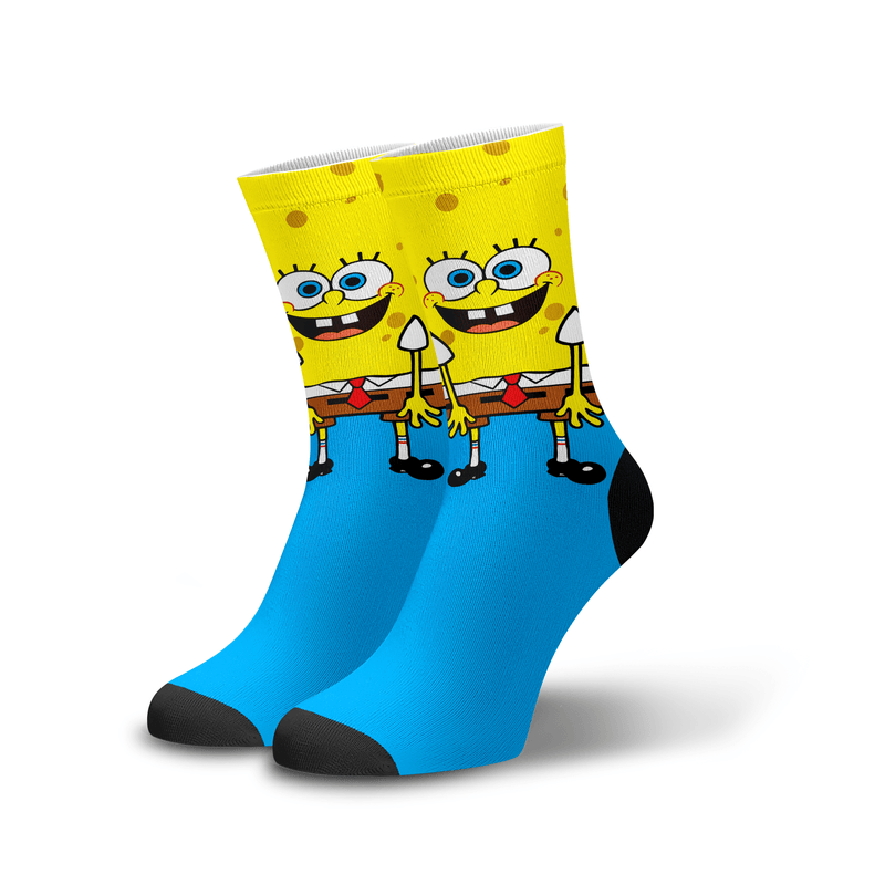 Meia Cano Alto Estampada Bob Esponja Calça Quadrada