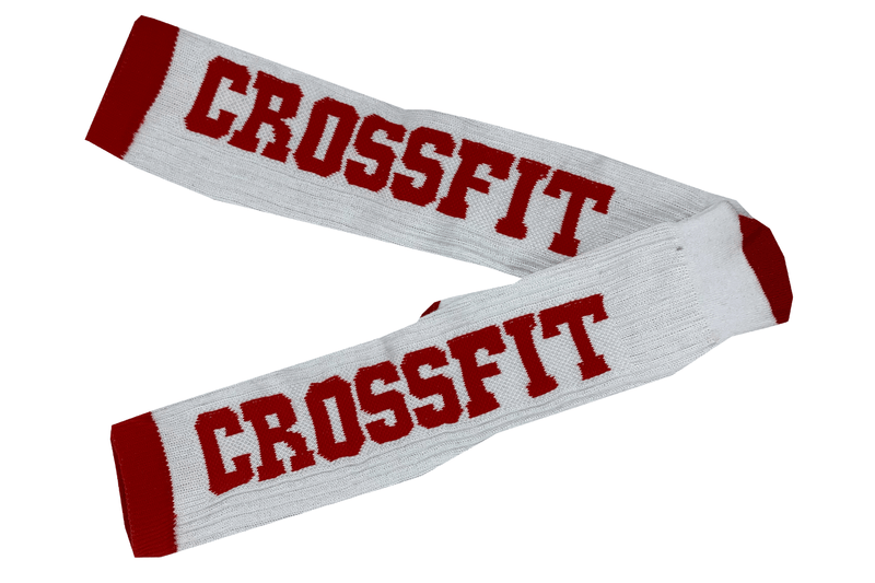 Meião para Crossfit 3/4 Branco com Borda Vermelho