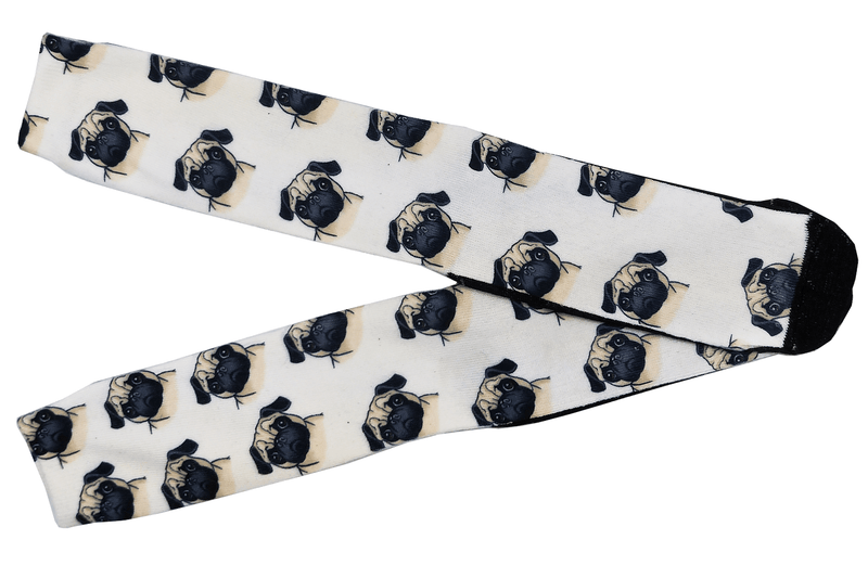 Meia Cano Estampada Alto Pugs