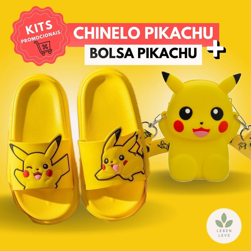 Kit Pikachu (Bolsa + Chinelo Pikachu)