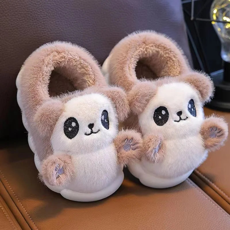 Pantufa Infantil Ursinho Desenho Animado Chinelo de Algodão Macio