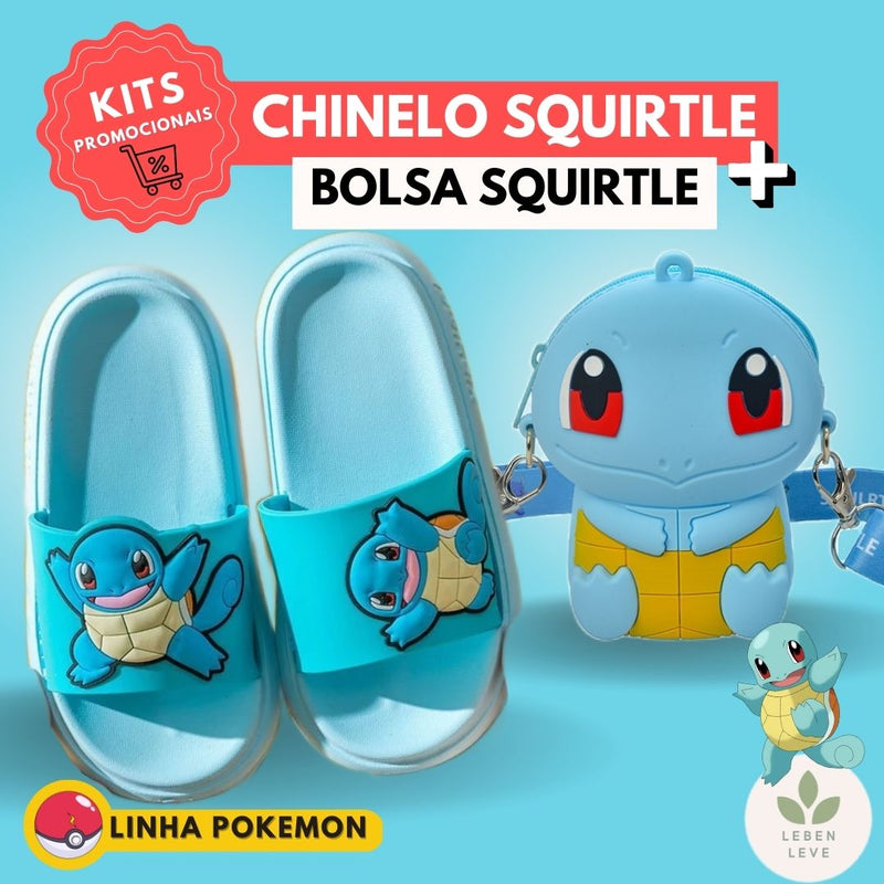 Kit Squirtle  (Bolsa + Chinelo Squirtle)