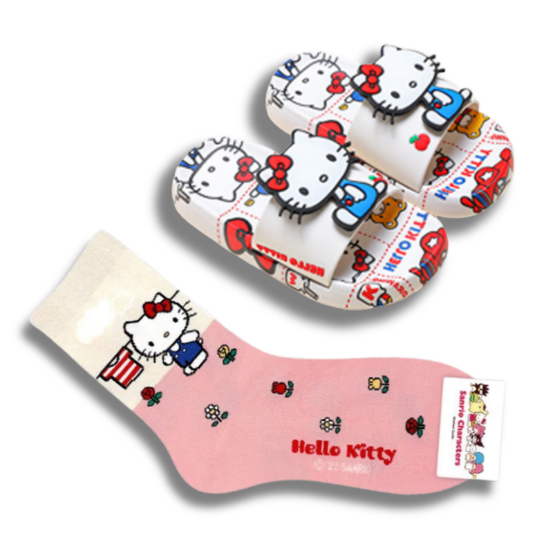 Chinelo Hello Kitty - So Soft + Brinde Par de Meias Hello Kitty