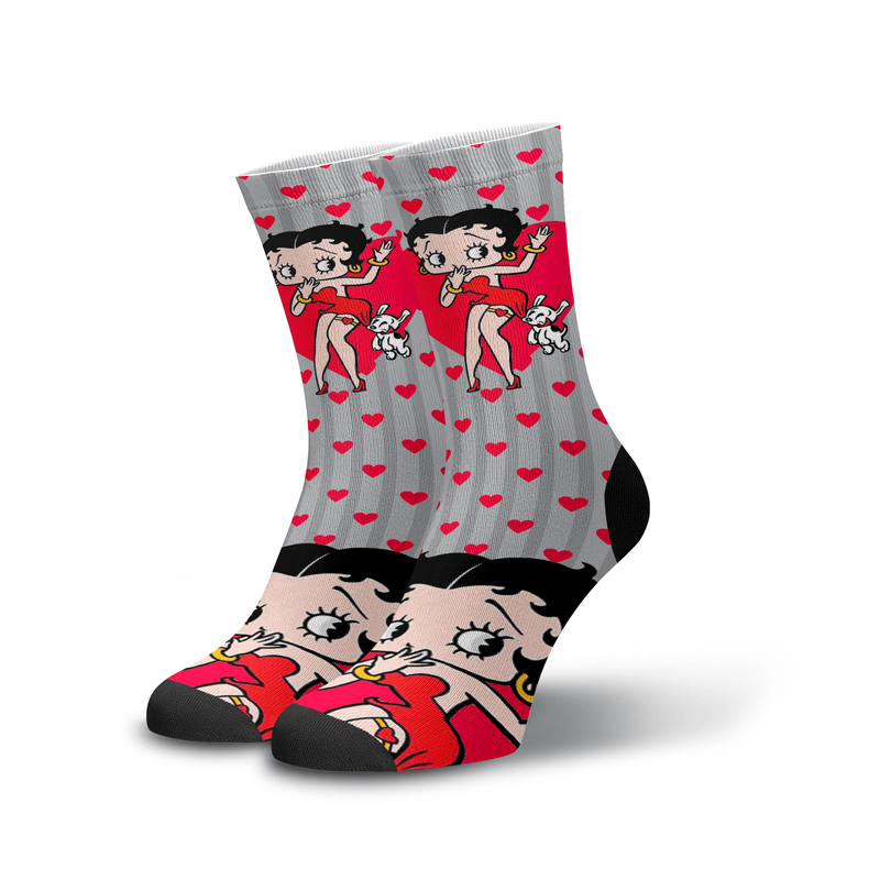 Meia Cano Alto Estampada Betty Boop