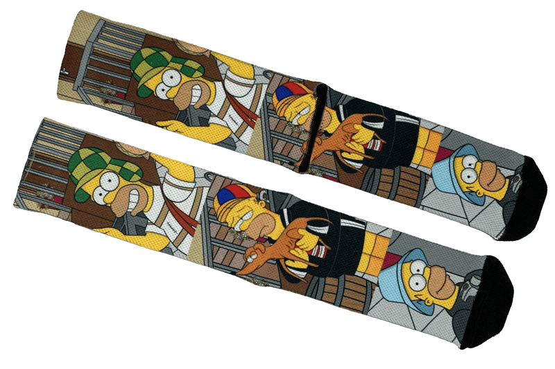 Meia Cano Alto Estampada Homer Chaves