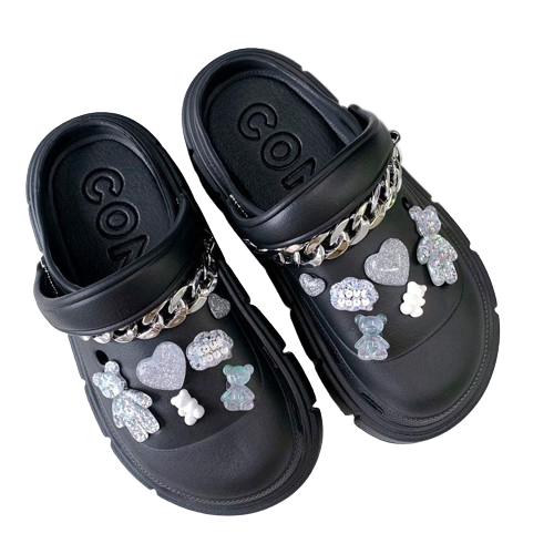 Crocs Divertido Personalizado Corrente Prata