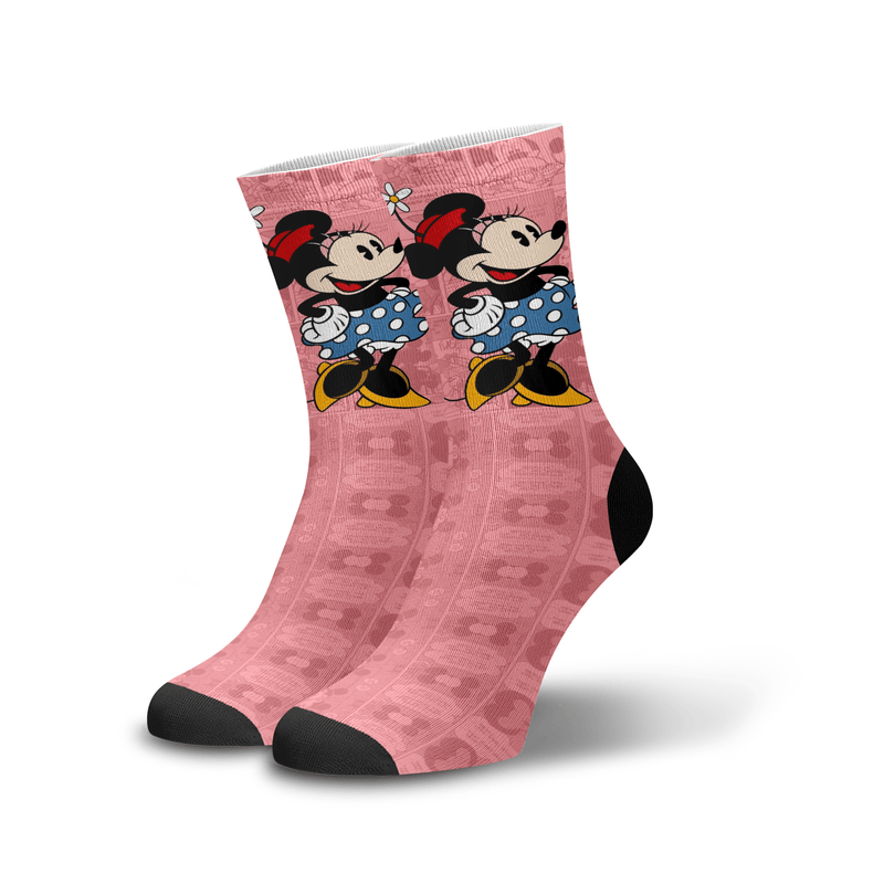 Meia Cano Alto Estampada Minnie Vintage