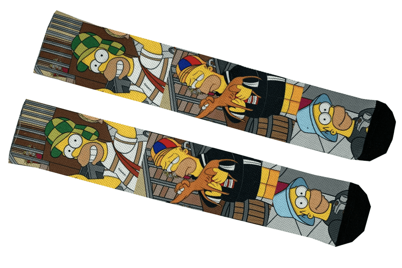 Meia Cano Alto Estampada Homer Chaves